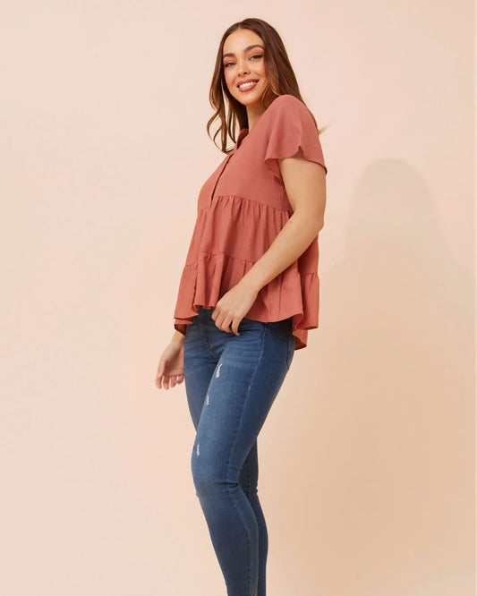 Juliet Button Front Top