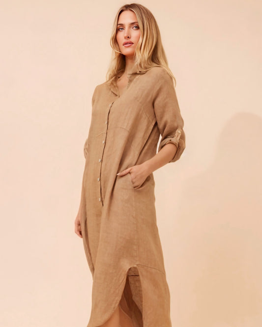 Karla Linen Shirt Dress