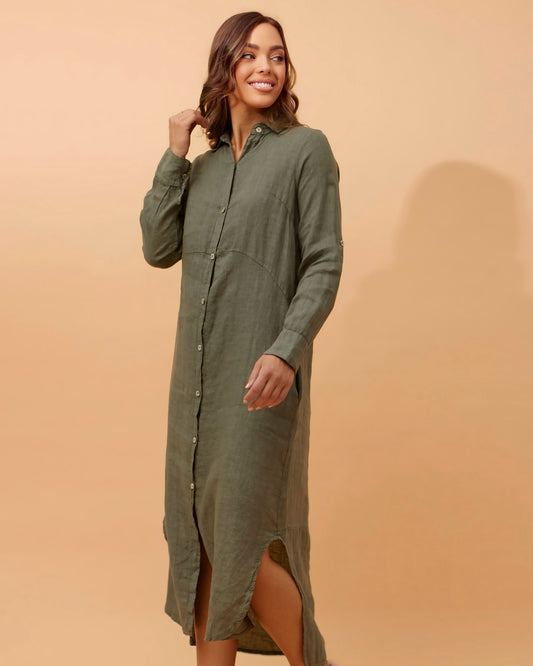 Karen Linen Shirt Dress