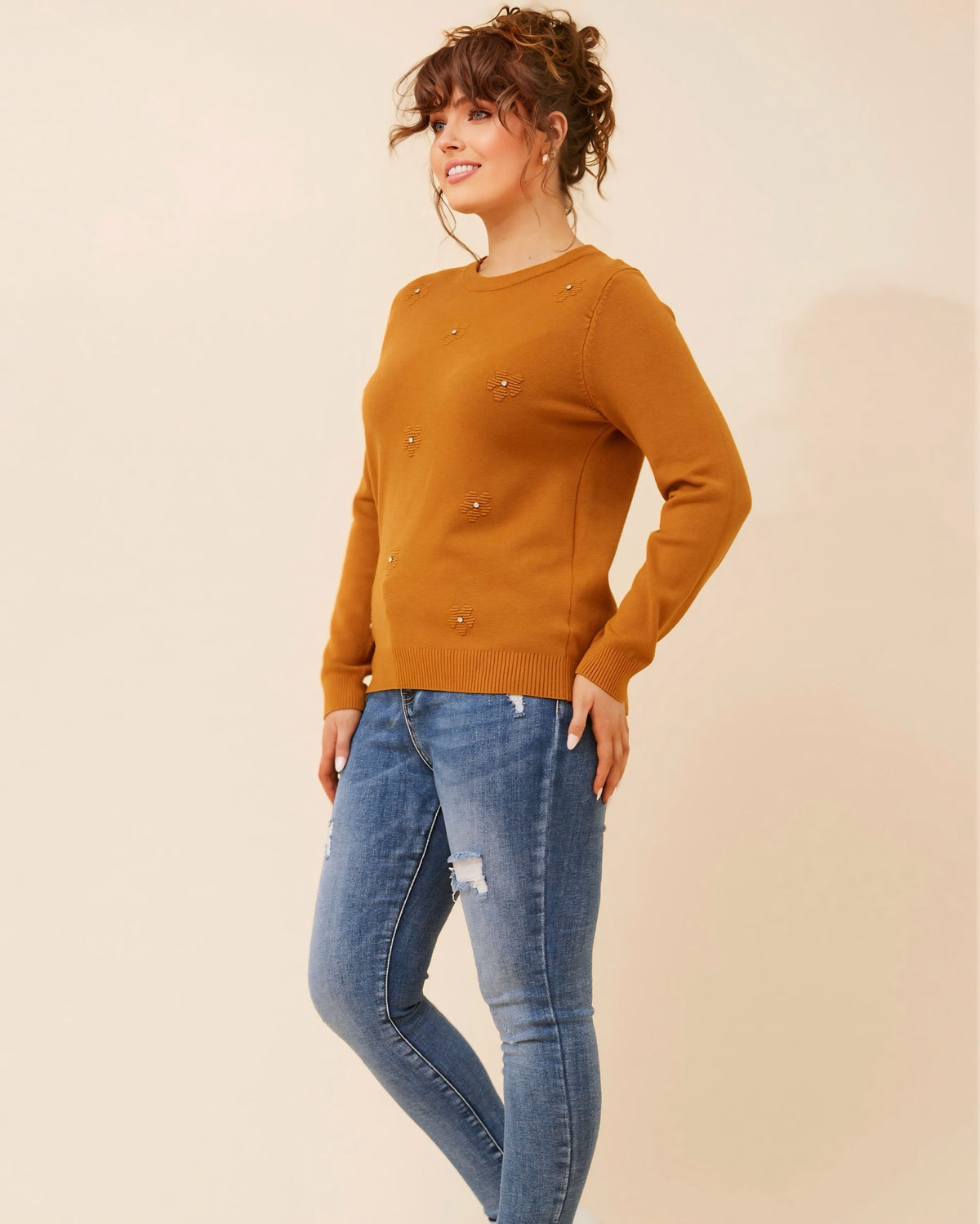 Angie Patterned Knit Sweater