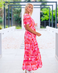 Sharna Abstract Print Maxi Dress