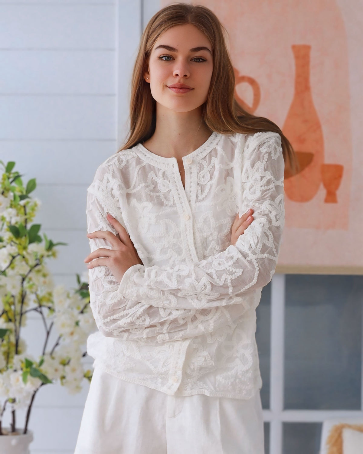 Willow Lace Cotton Cardigan