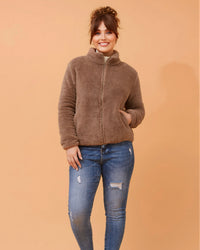 Sally Fur Zip Front Jacket