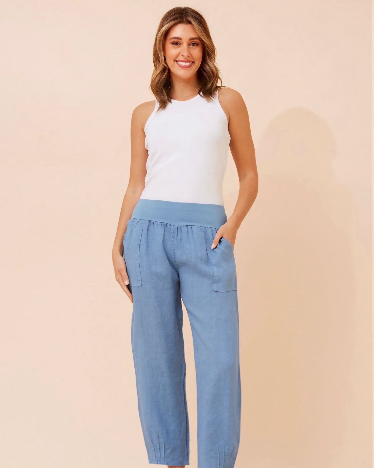Sky Linen Pants