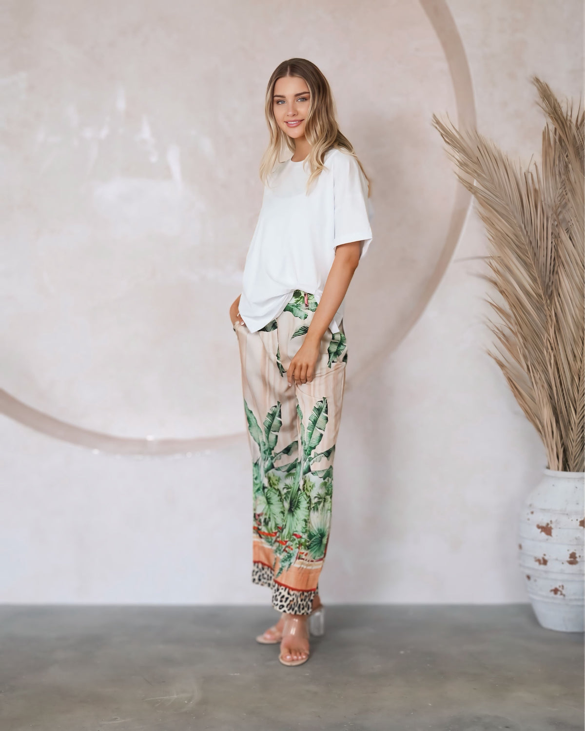 Zara Palm Print Pants