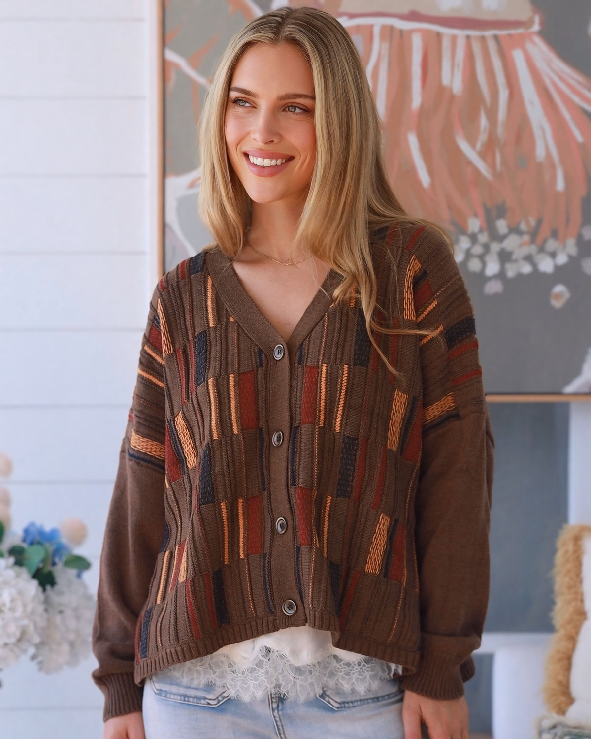 Delta Printed Cardigan