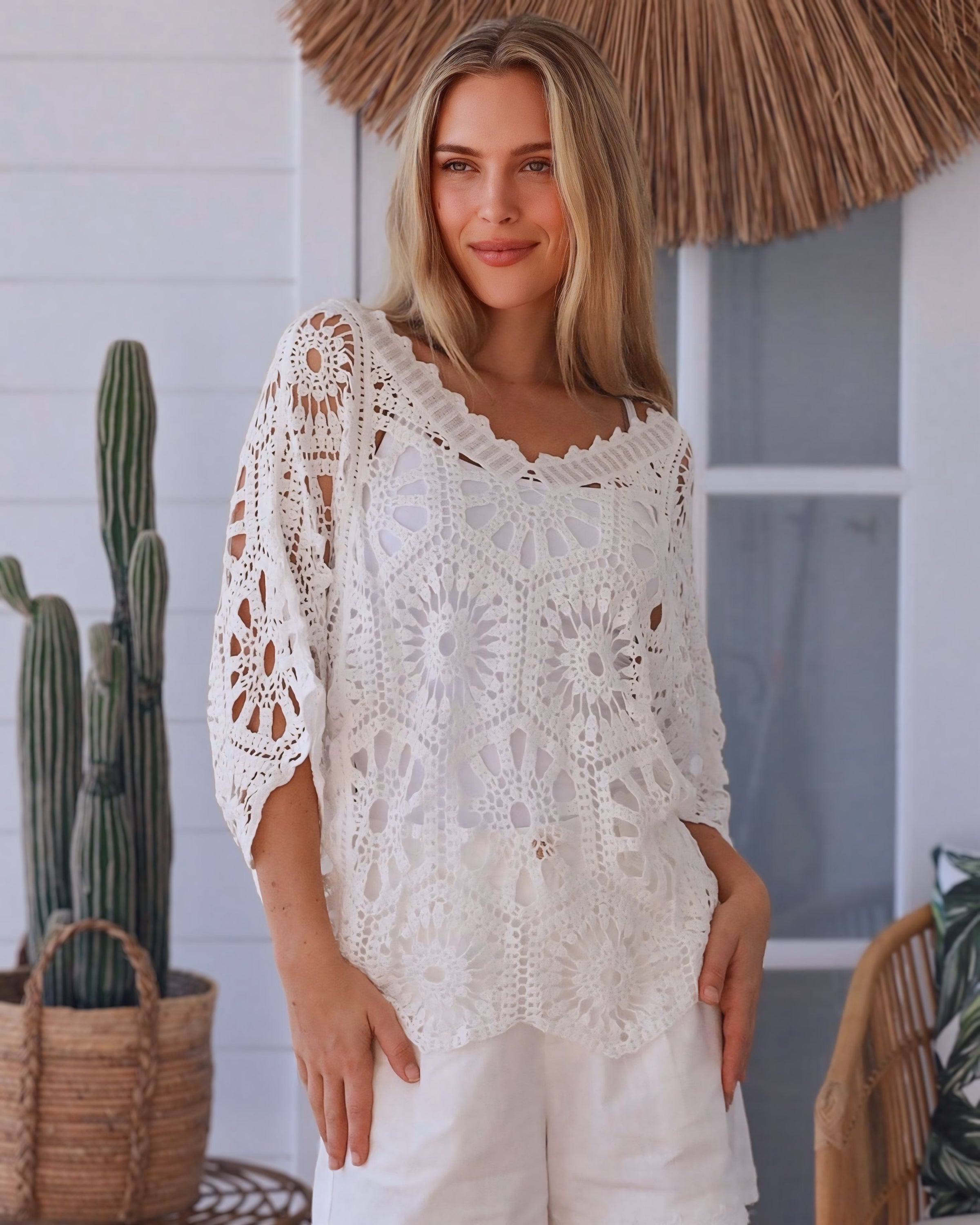 Lucy Cotton Crochet Top