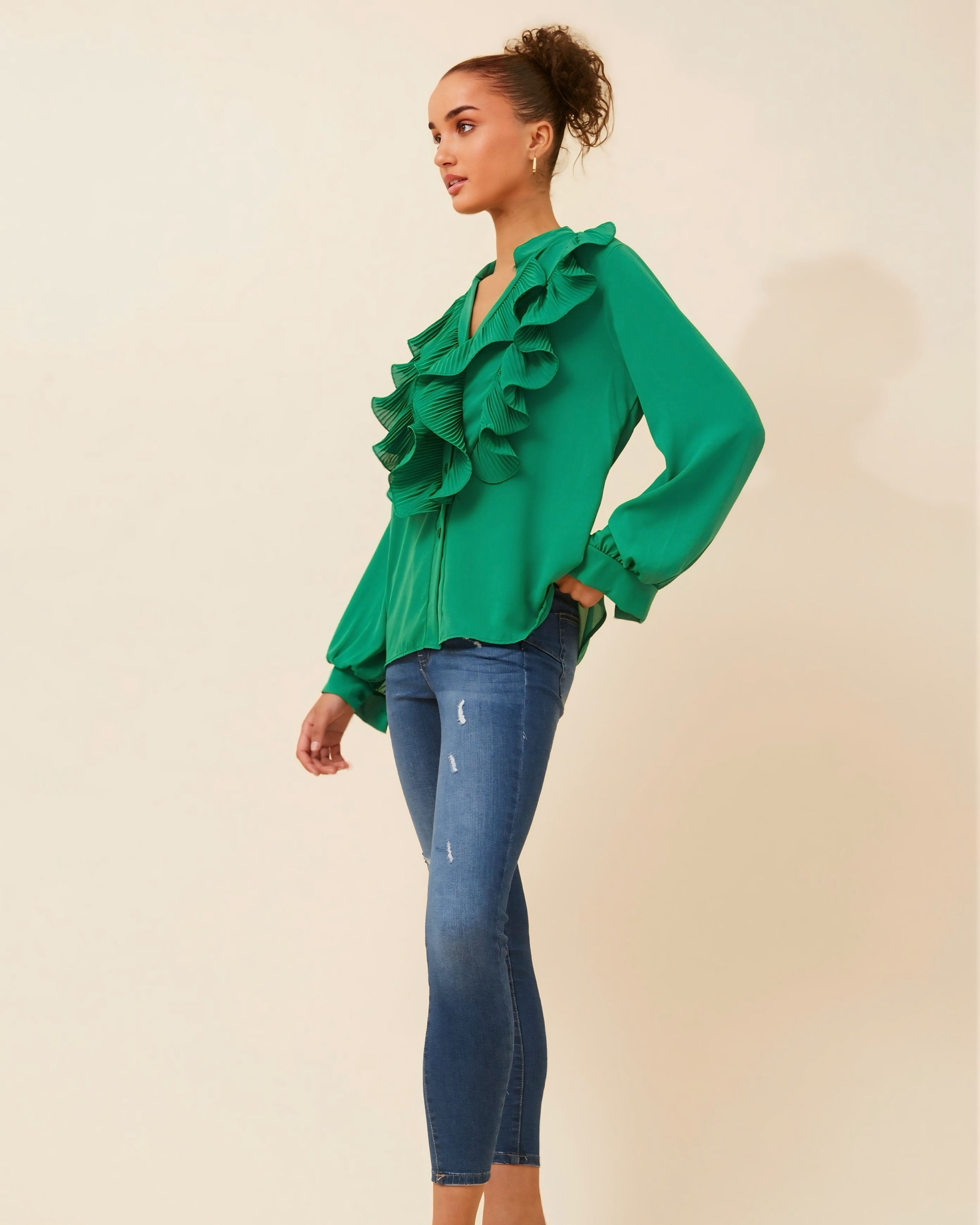 Georgia Frilled Front Blouse