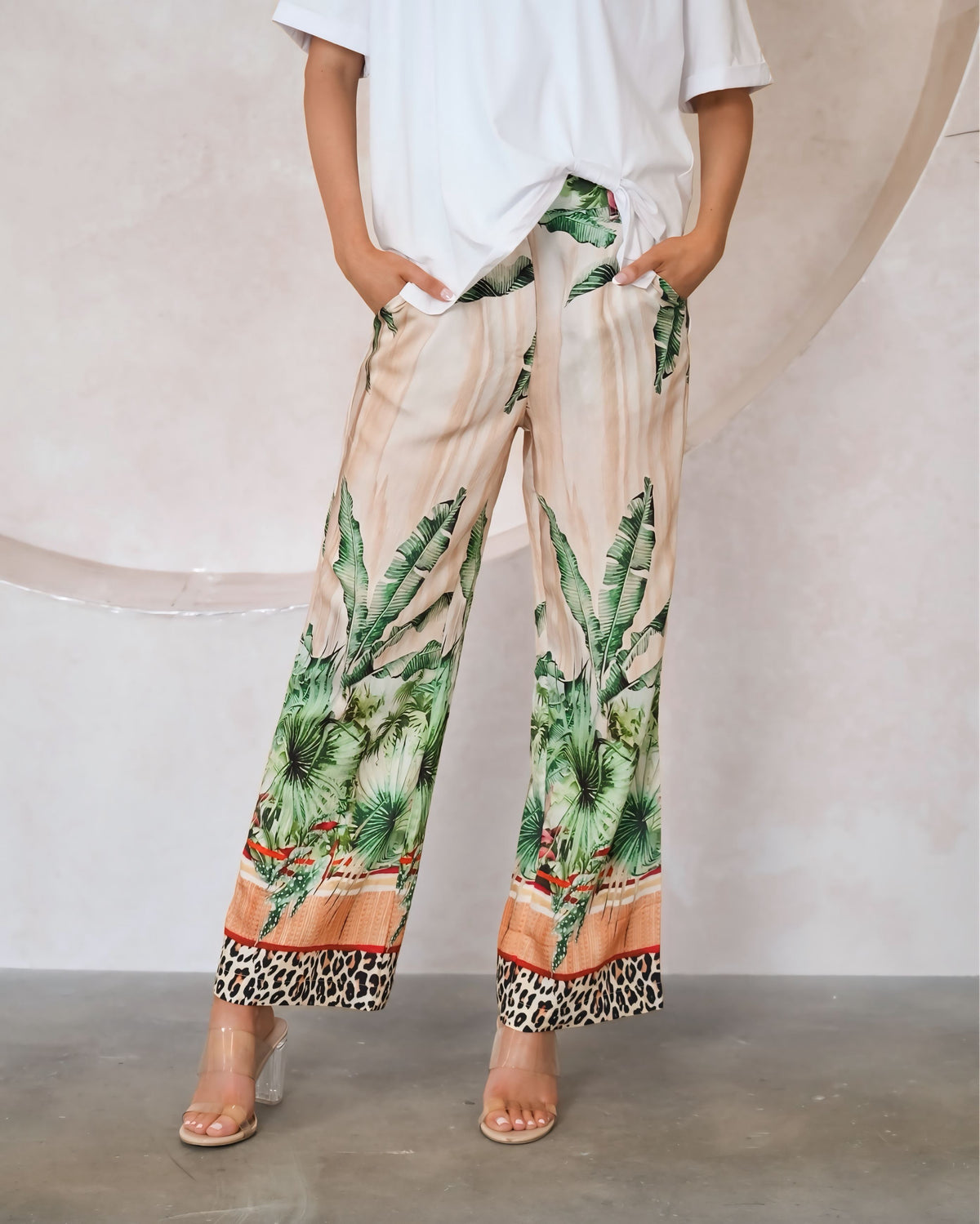 Zara Palm Print Pants