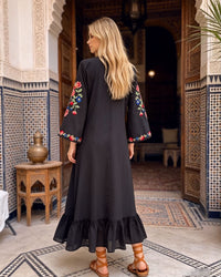 Maria Self Embroidered Maxi Dress