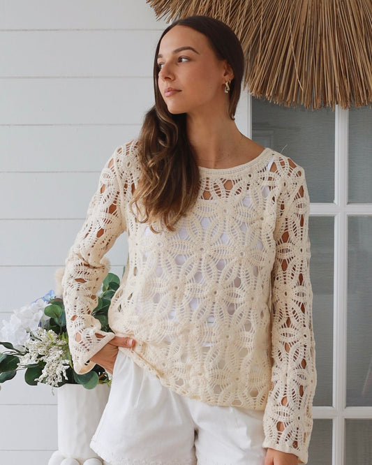 Seda Lace Flower Design Top