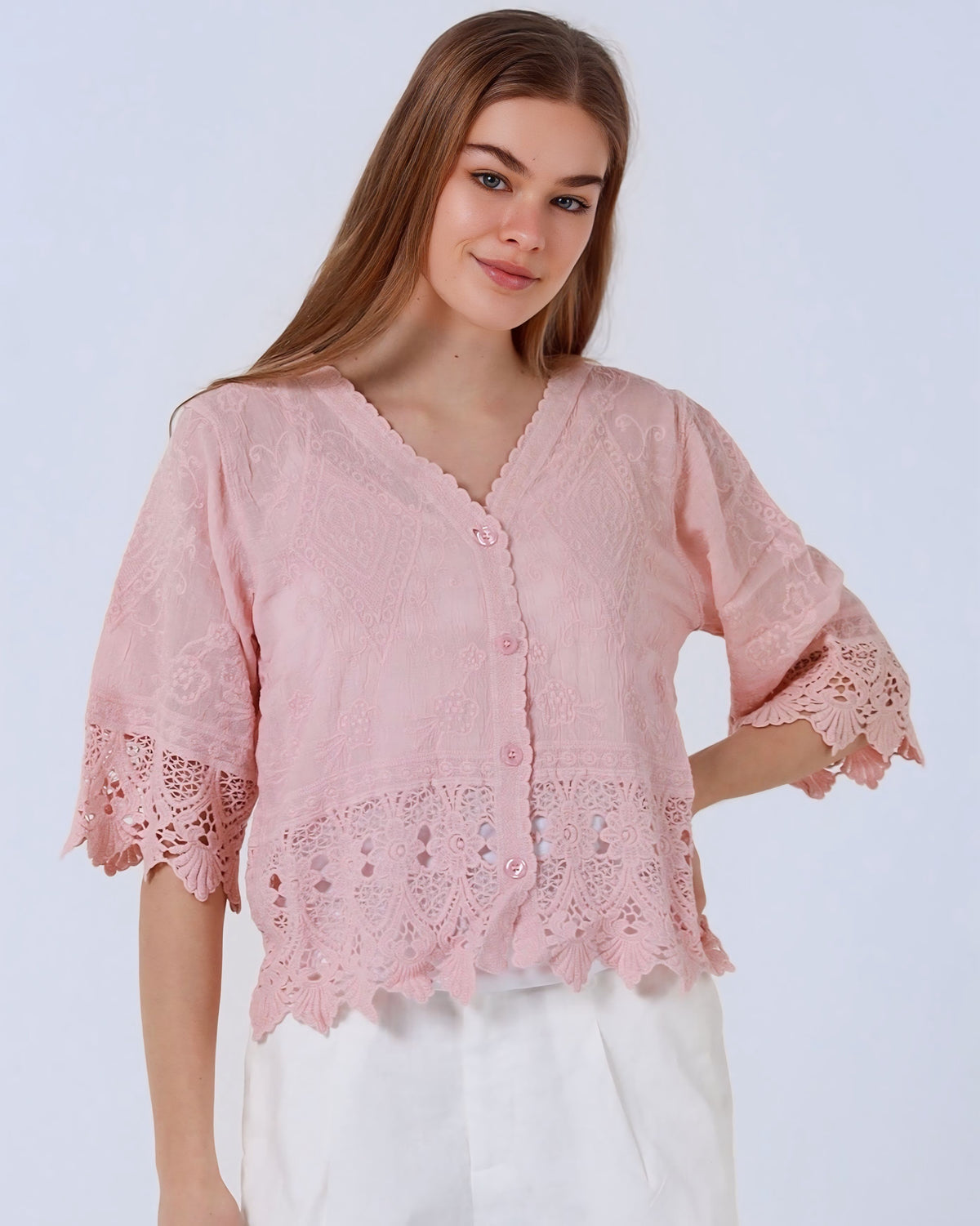 Sasha Lace Trim Cardigan