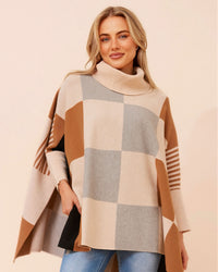 Amber High Neck Poncho