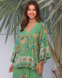 Katrina Flower Print Boho Top