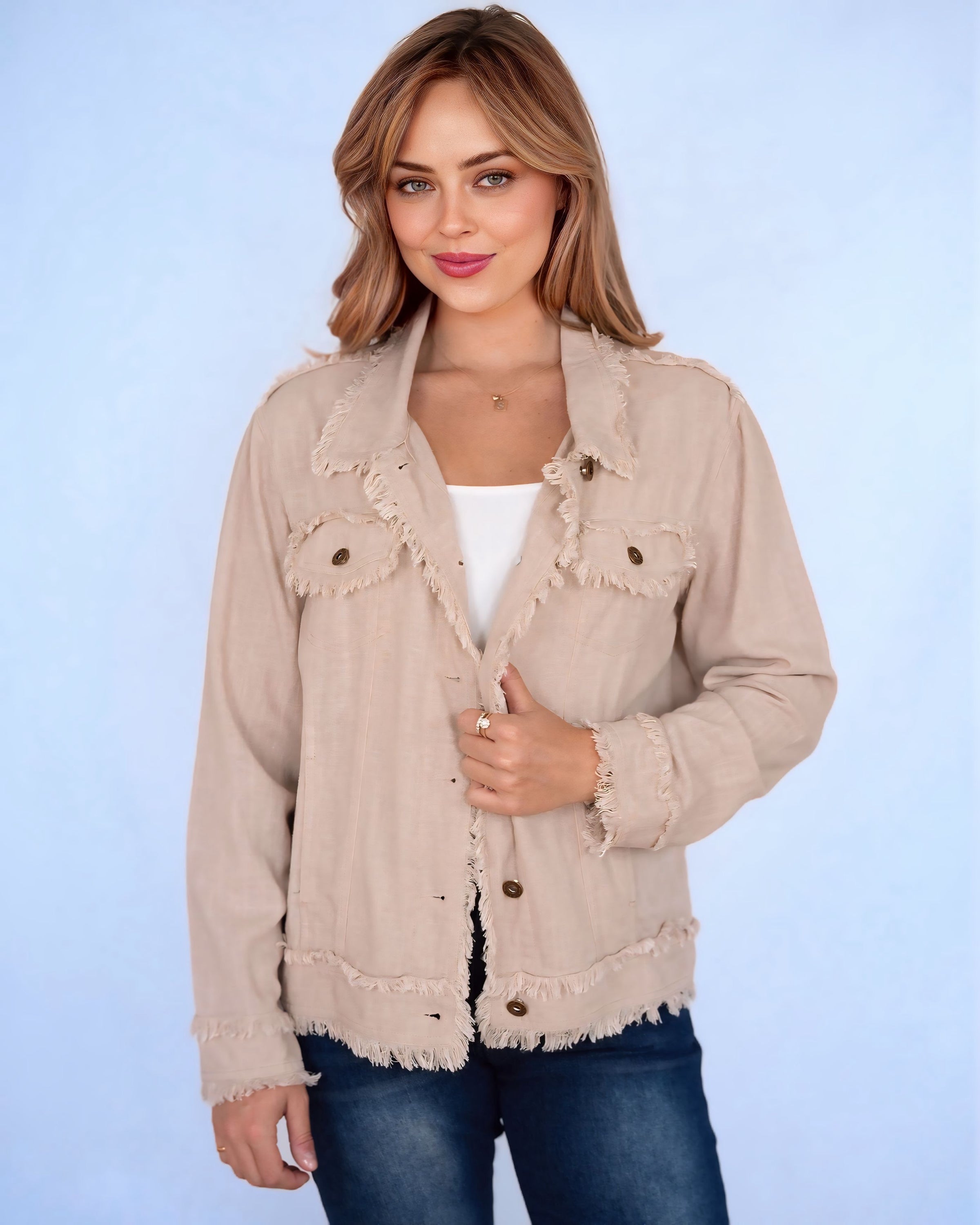 Charlie Fringe Linen Jacket