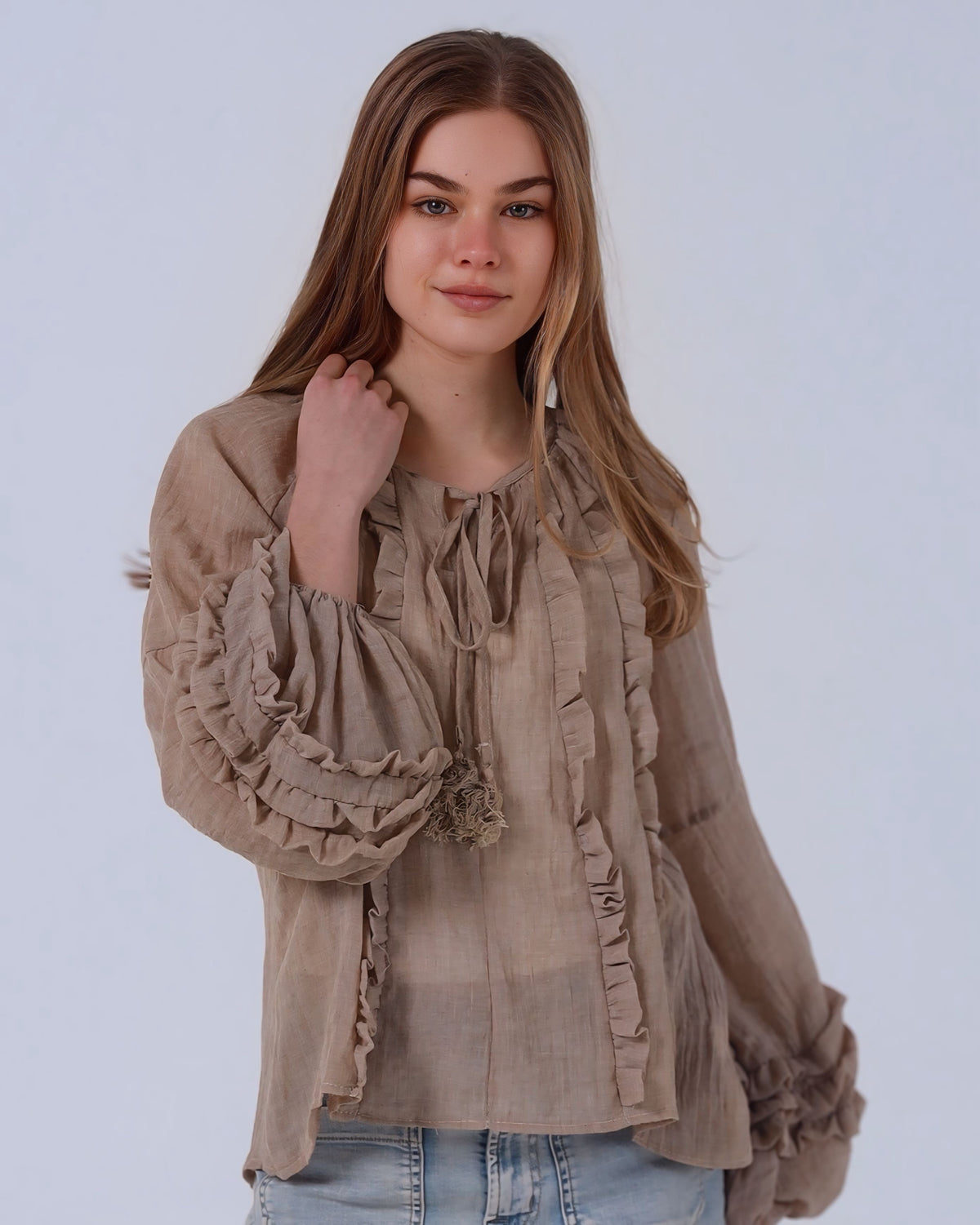 Scarlet Frill Front Blouse