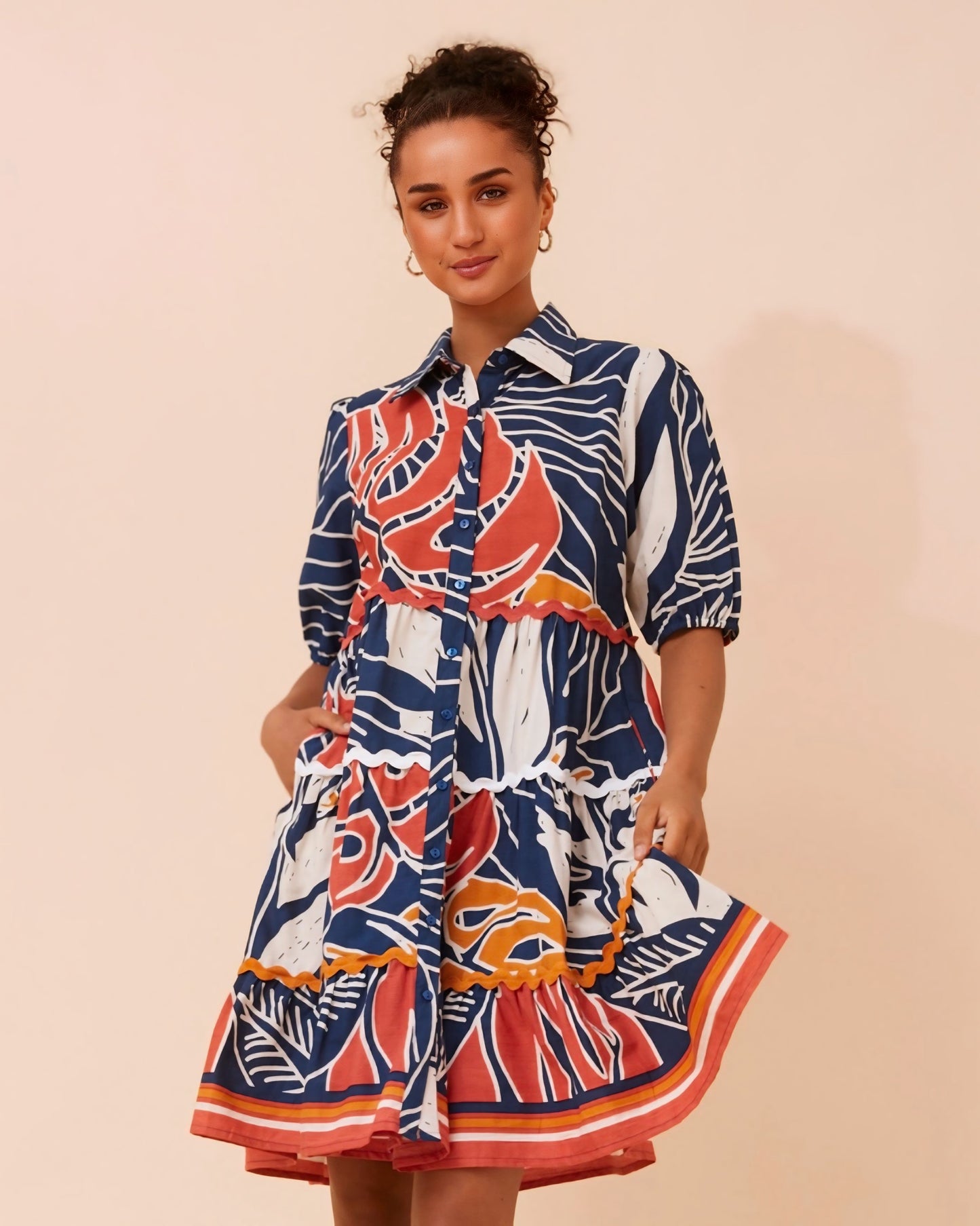 Cory Abstract Print Dress