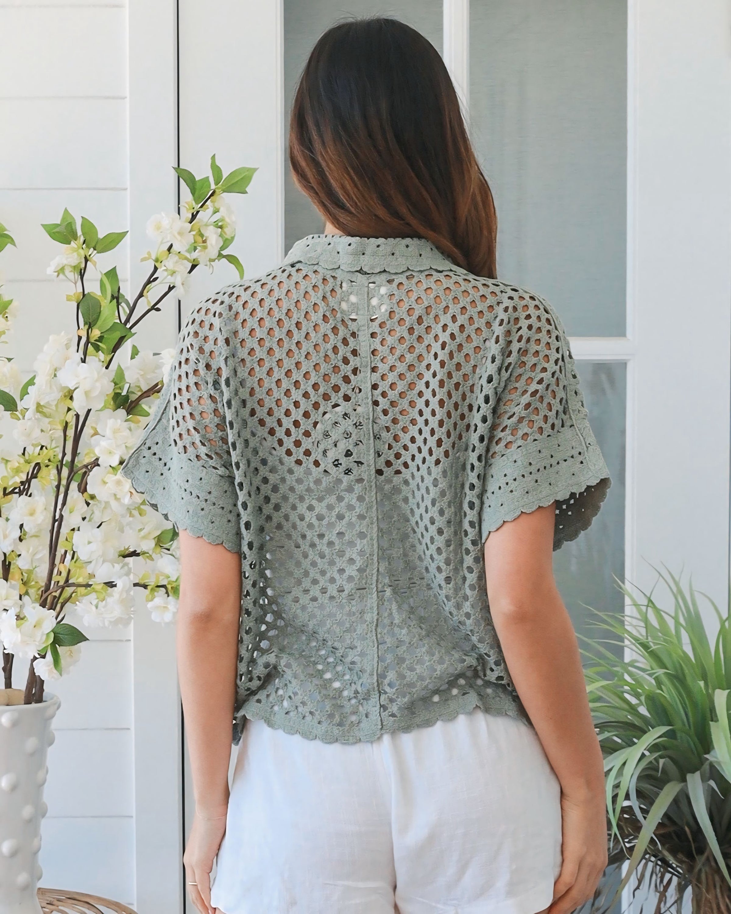 Sasha Cotton Crochet Cardigan