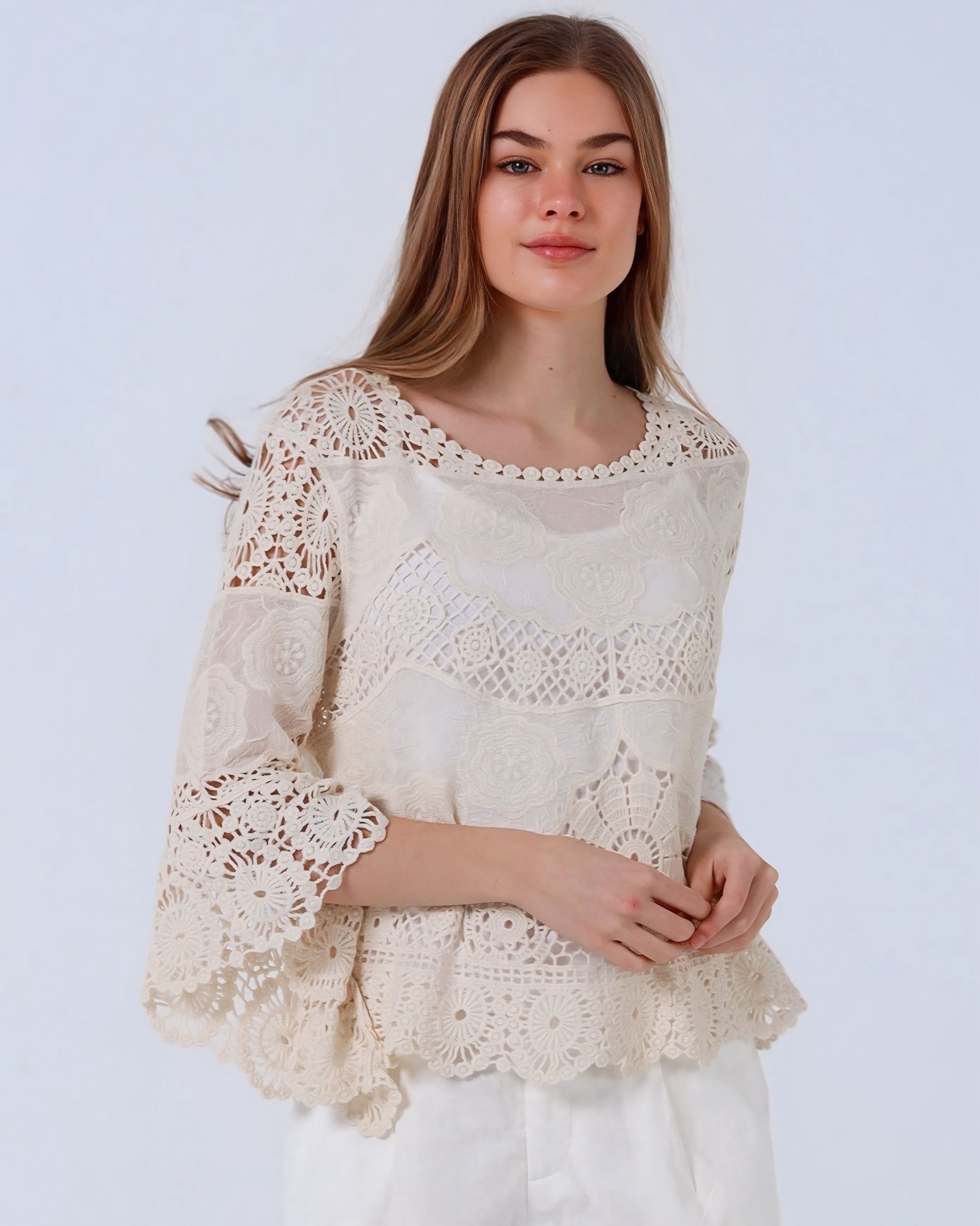 Julia Lace Cotton Top
