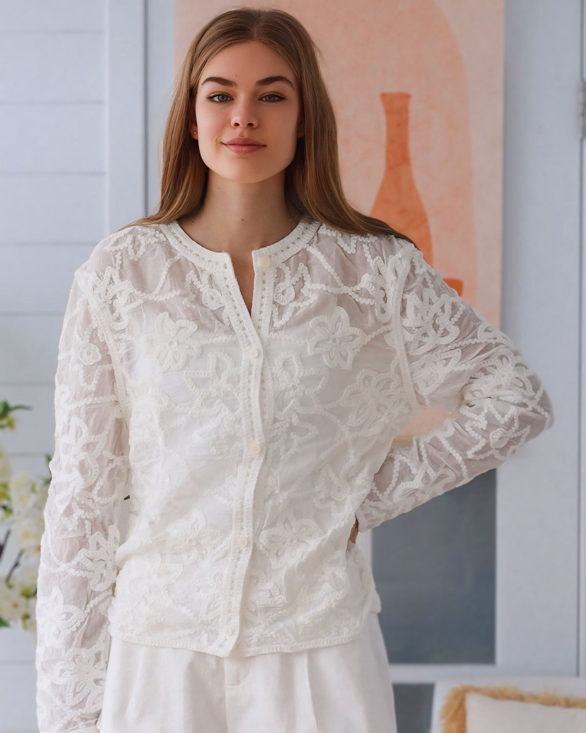 Willow Lace Cotton Cardigan