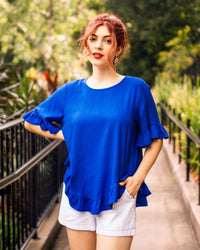 Zelda Frill Hem Linen Blouse