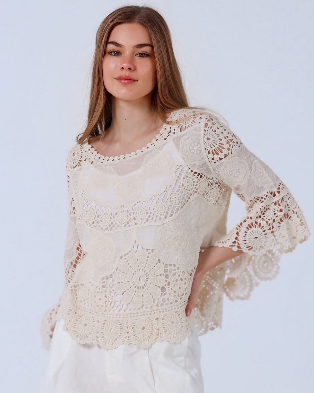 Julia Lace Cotton Top