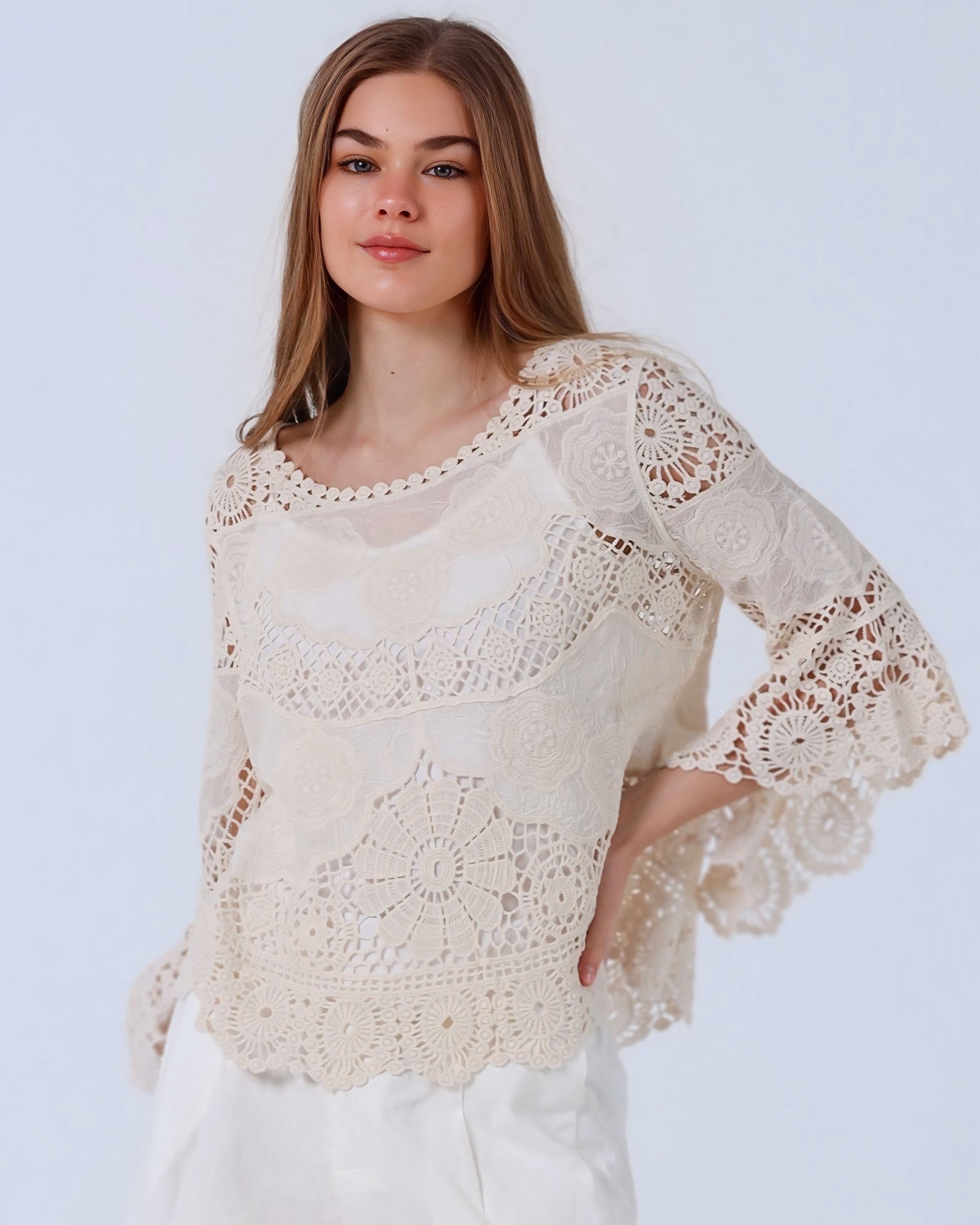 Julia Lace Cotton Top