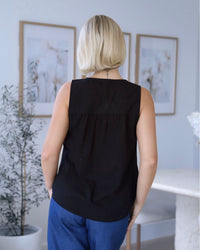 Sally Cotton Embroidered Trim Top