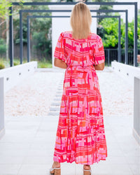 Sharna Abstract Print Maxi Dress