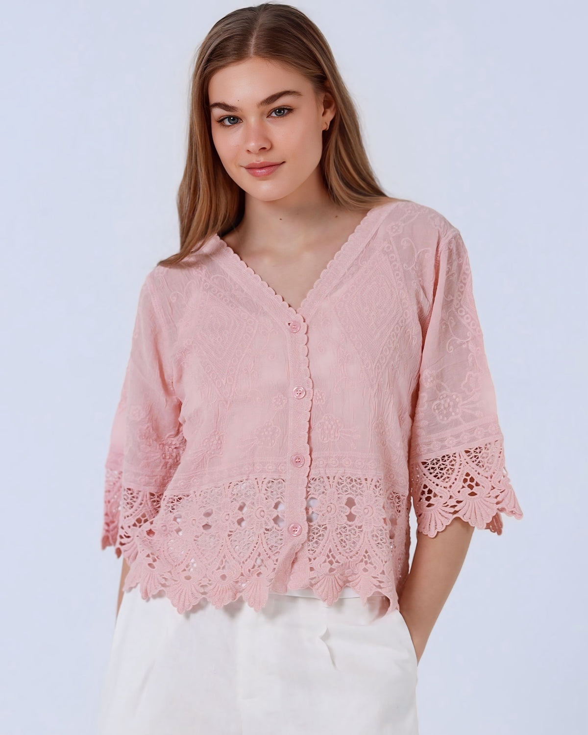 Sasha Lace Trim Cardigan