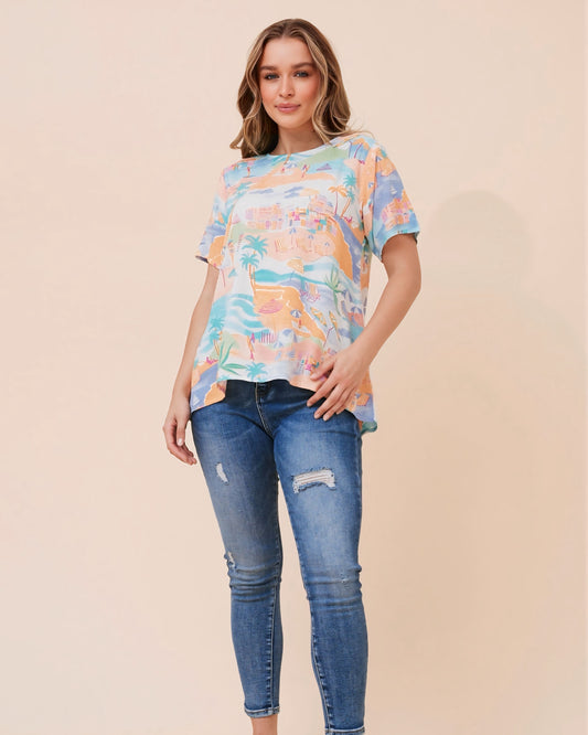 Sky Island Print Top