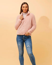 Zoe Zip Front Teddy Jacket