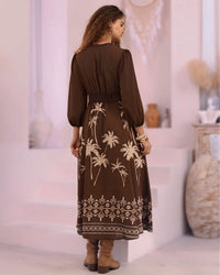Iris Palm Tree Print Maxi Dress