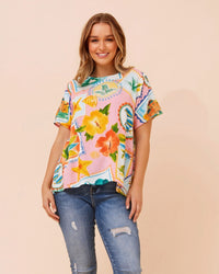 Mellisa Patchwork Print Top
