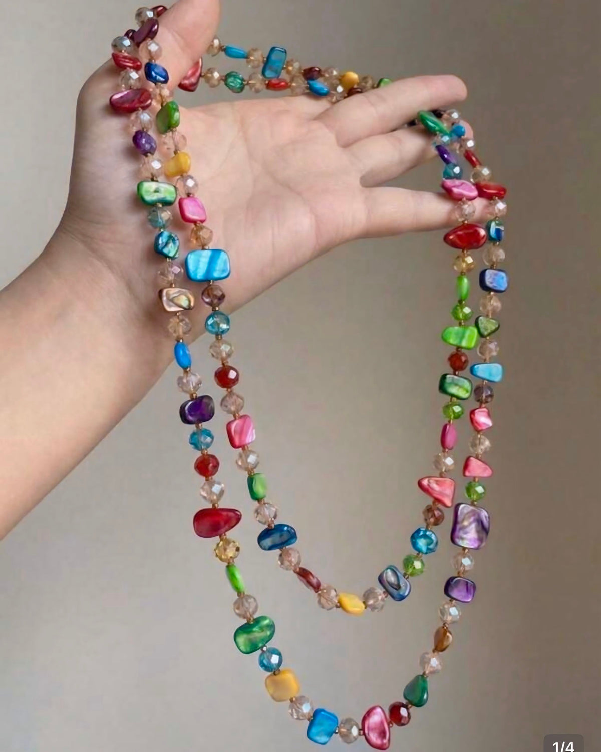 Crystal Look Colourful Necklace