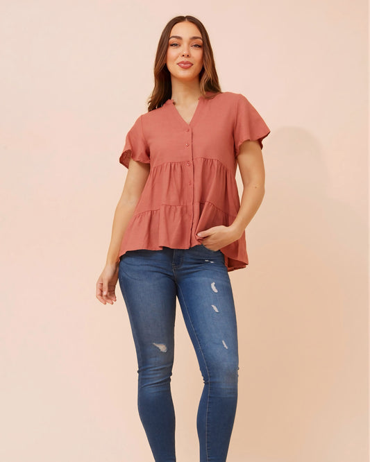 Juliet Button Front Top