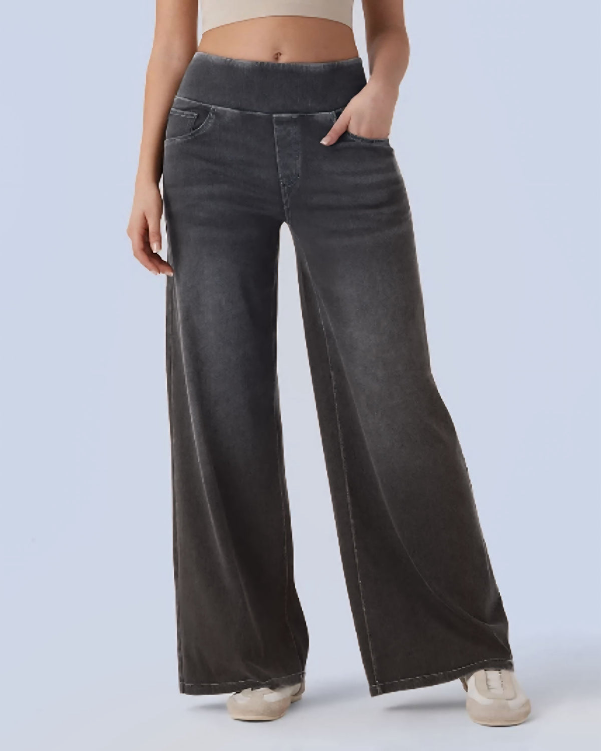 Aveah Wide Leg Stretch Denim Jeans