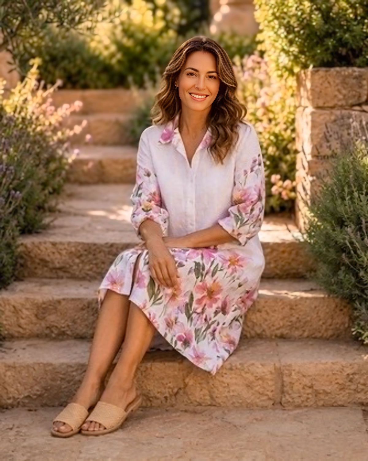 Vera May White Linen Shirt Dress