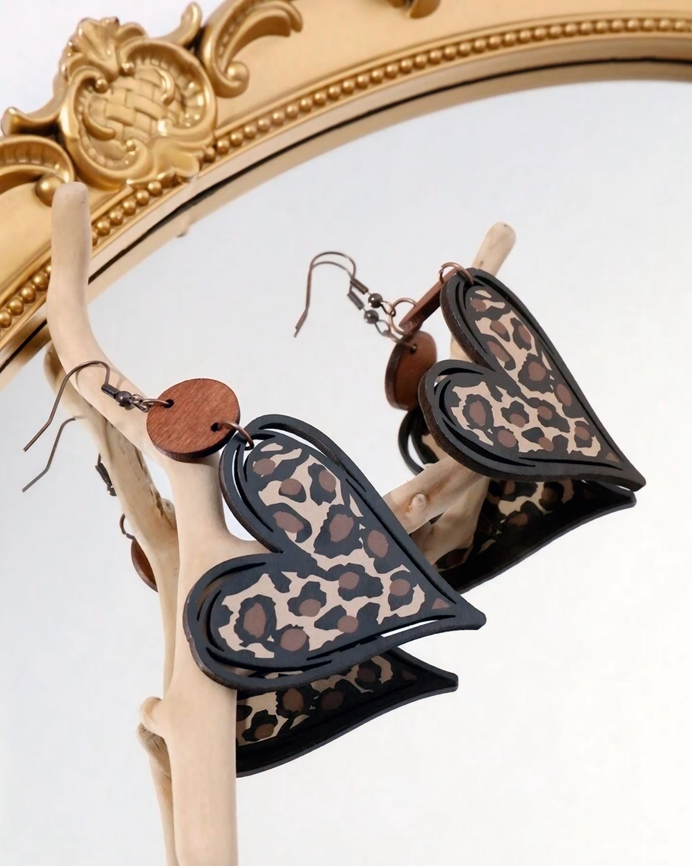 Leopard Heart Earrings
