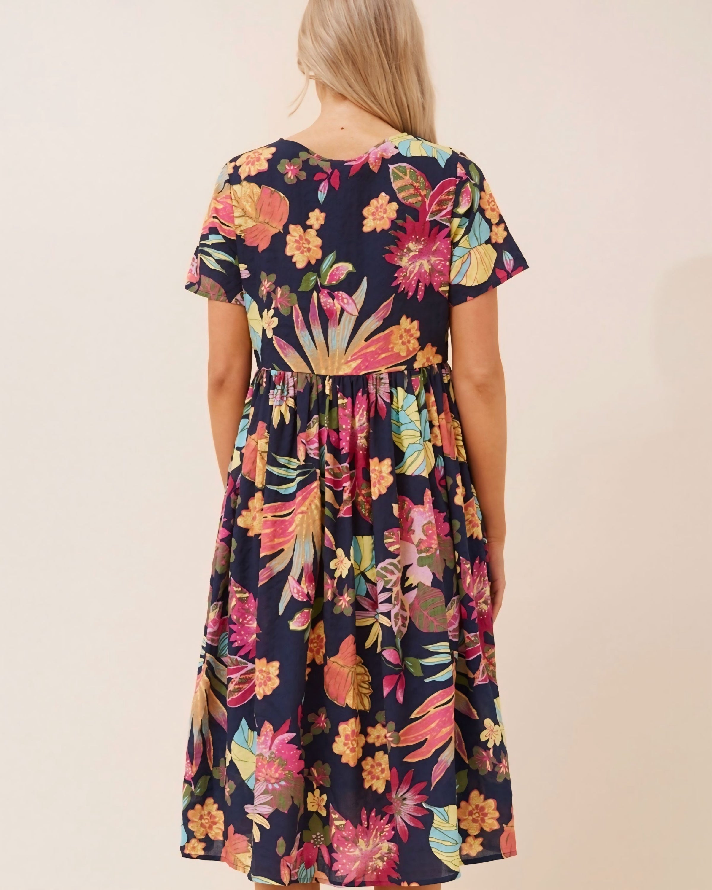 Rose Floral Midi Dress