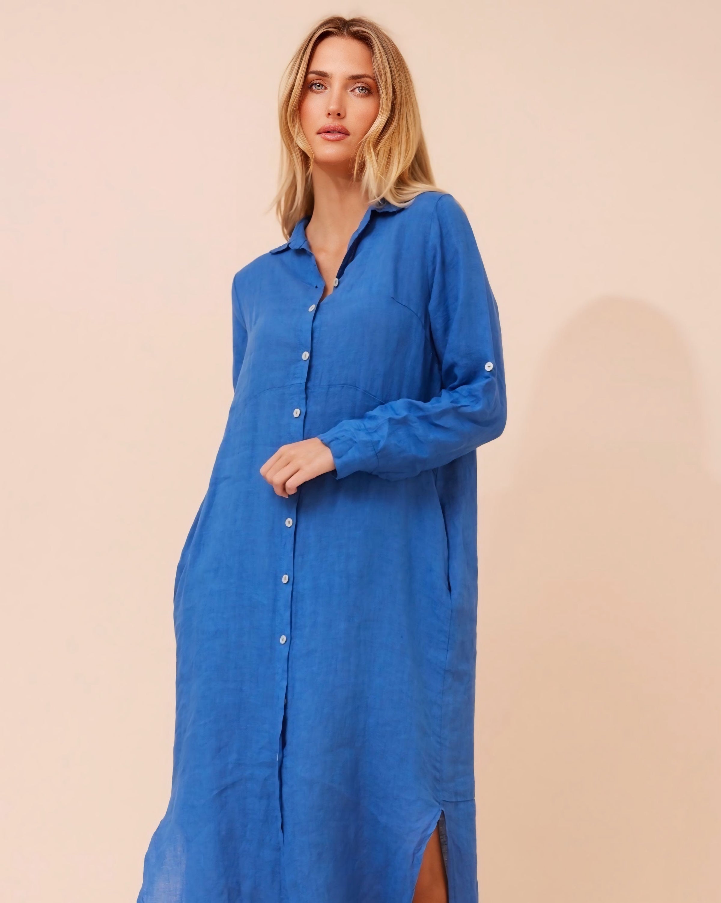 Samantha Linen Shirt Dress
