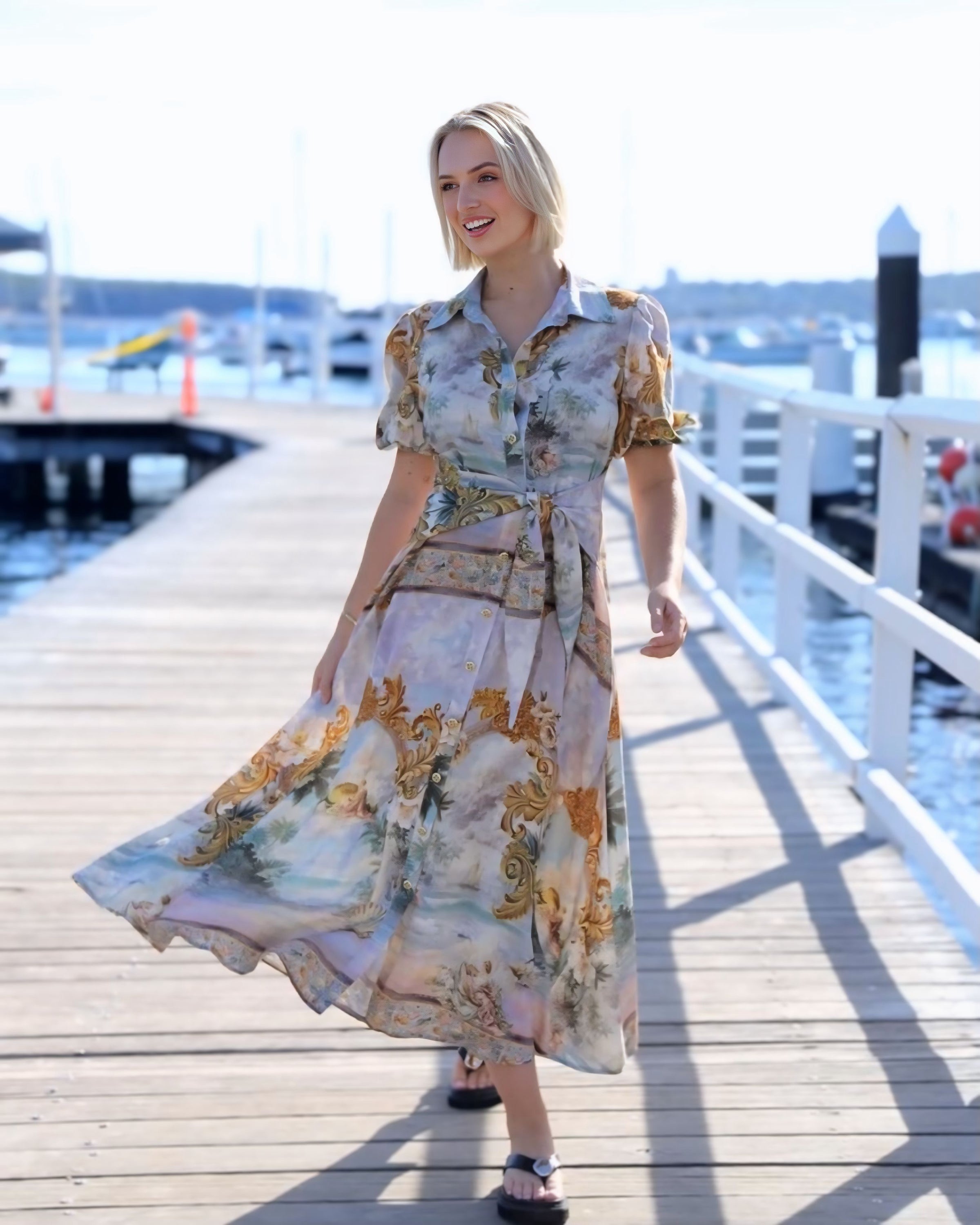 Jolie Vintage Print Dress