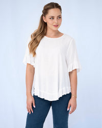 Laura Frill Hem Linen Blouse