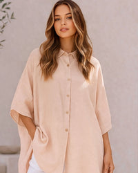 Vera May Oversized Pink Linen Shirt