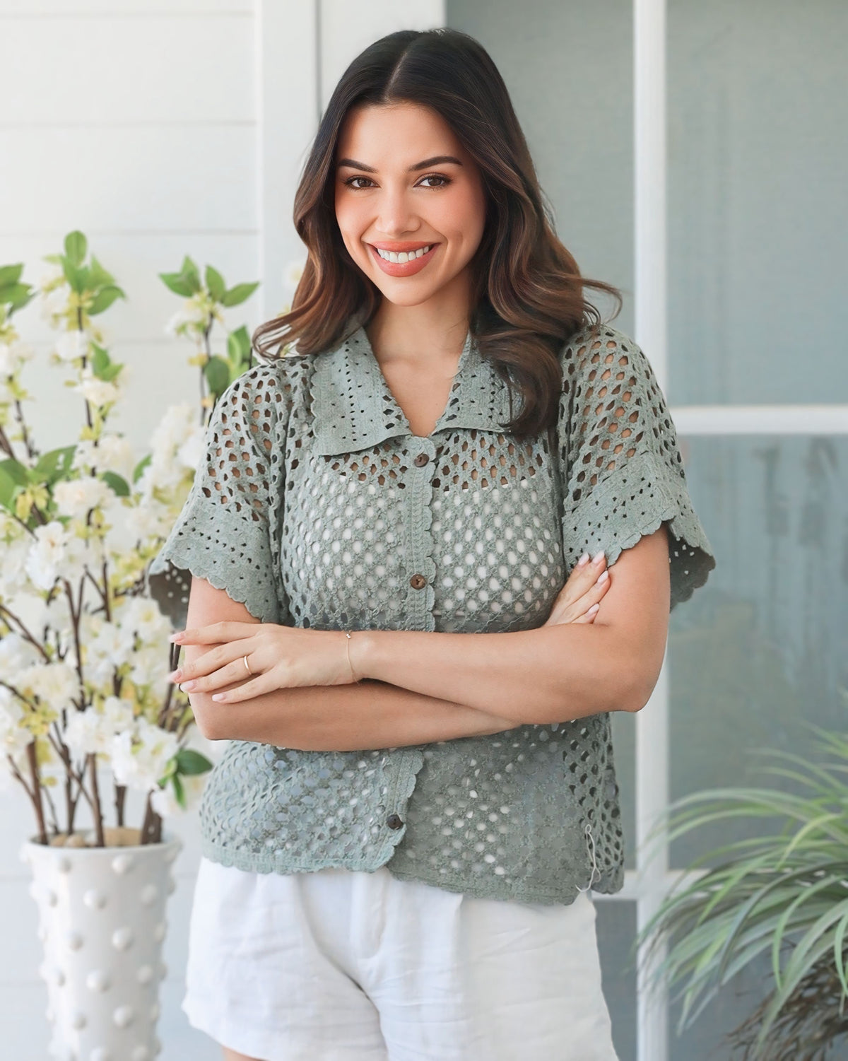 Sasha Cotton Crochet Cardigan