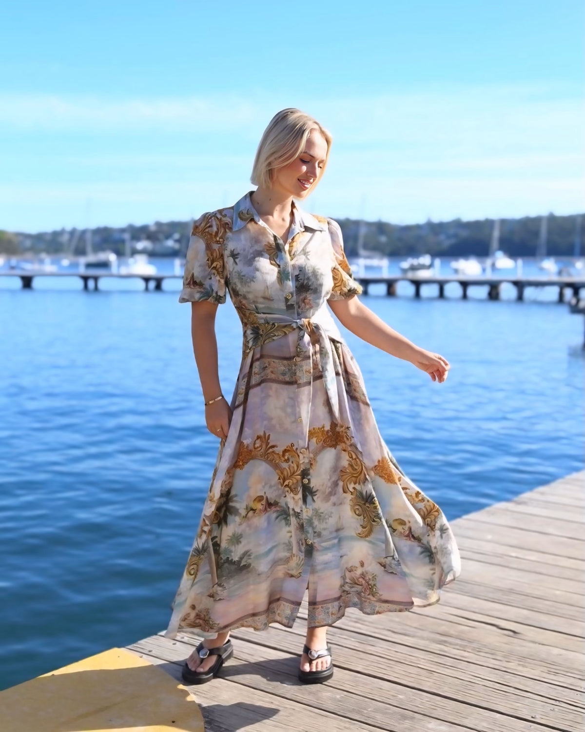 Jolie Vintage Print Dress