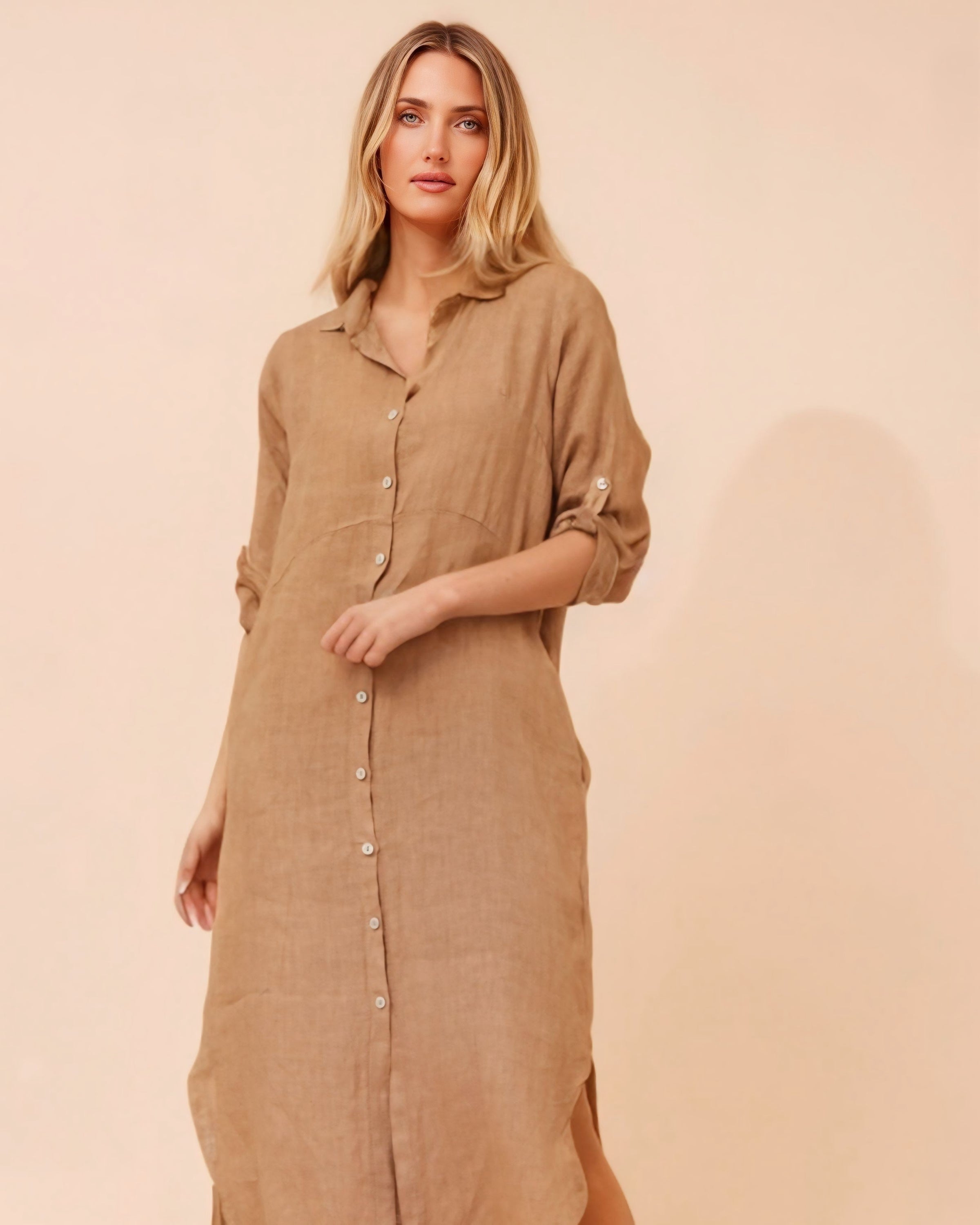 Karla Linen Shirt Dress