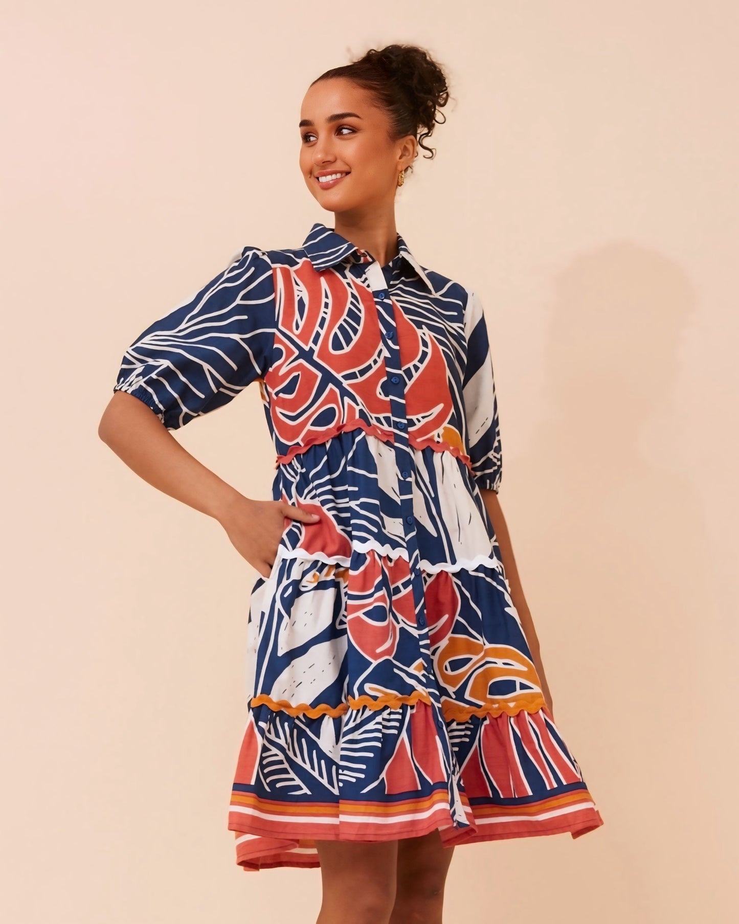 Cory Abstract Print Dress