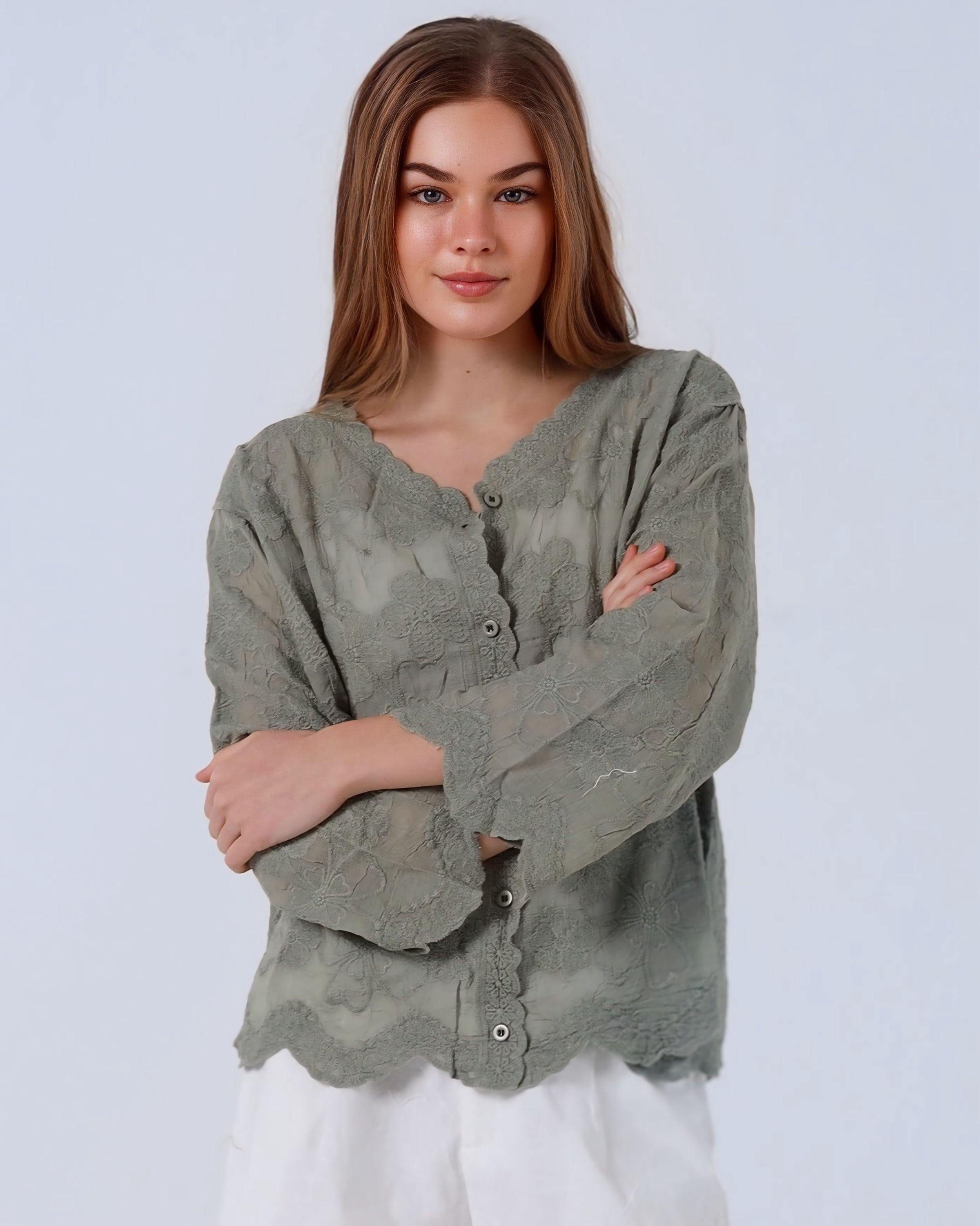 Sofia Lace Cotton Cardigan