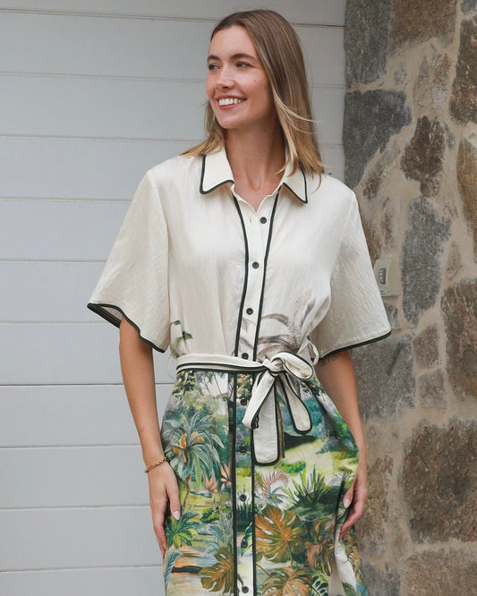 Mary Tropical Print Dress